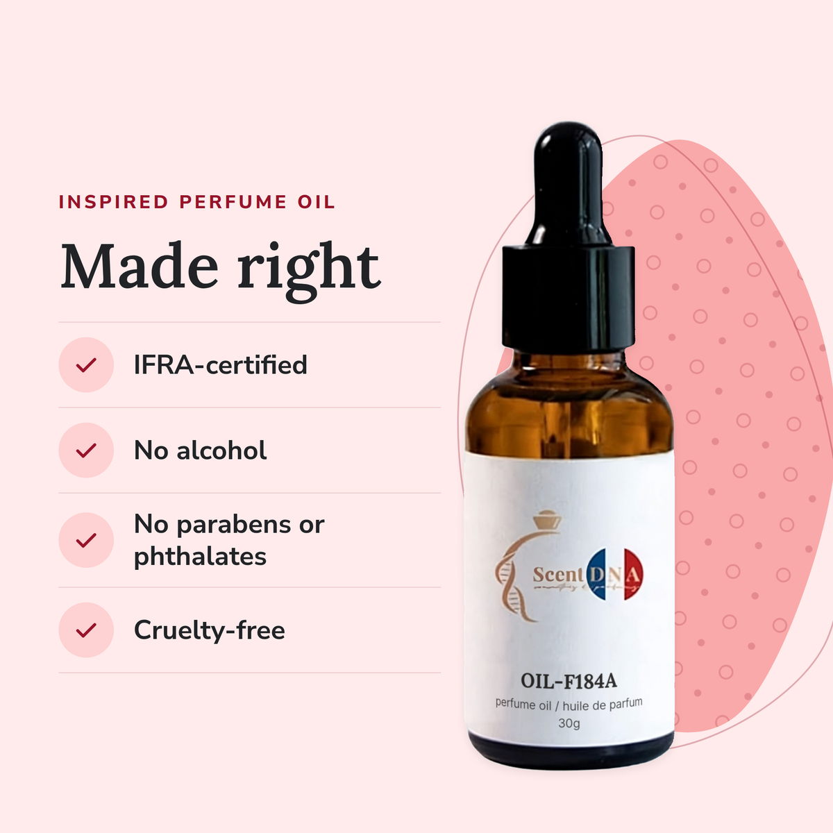 Scent DNA Inspired Perfume Oil inspired by Tresor Midnight Rose (Lancôme): IFRA-certified, no alcohol, no parabens or…