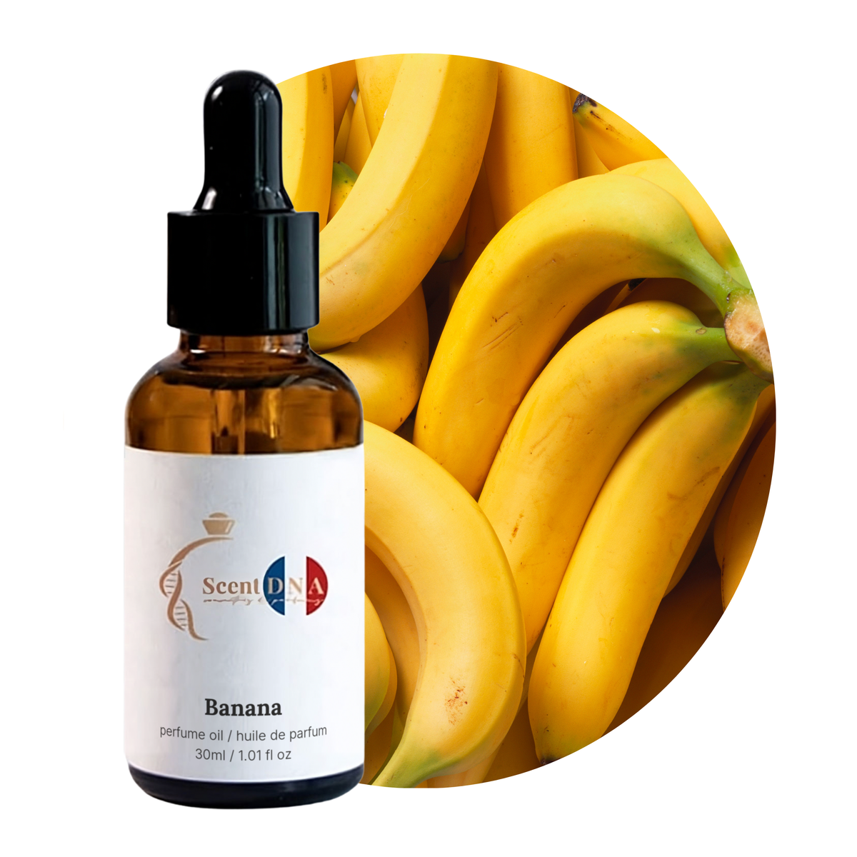 Banana Perfume Oil, 30ml amber glass dropper bottle by Scent DNA