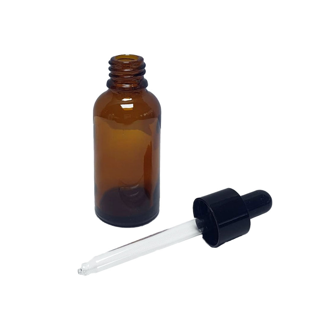 زجاجة 30 مل - لون كهرماني - قطارة