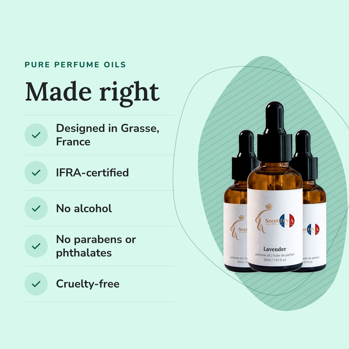 Aromatic Perfume Oil Bundle: designed in Grasse, IFRA-certified, no alcohol, no parabens or phthalates, cruelty-free