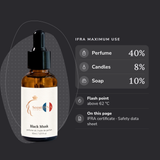Black Musk Perfume Oil IFRA maximums: perfume 40%, candles 8%, soap 10%; flash point above 62 °C