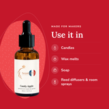 Candy Apple Perfume Oil uses: candles, wax melts, soap, reed diffusers & room sprays