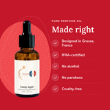 Candy Apple Perfume Oil: designed in Grasse, IFRA-certified, no alcohol, no parabens, cruelty-free
