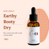 Carrot Perfume Oil scent profile: earthy, rooty, dry. Raw carrot root with a soft, woody depth