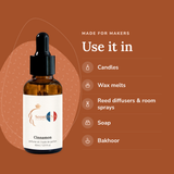 Cinnamon Perfume Oil uses: candles, wax melts, reed diffusers & room sprays, soap, bakhoor