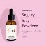 Cotton Candy Perfume Oil scent profile: sugary, airy, powdery. Spun sugar over a soft vanilla warmth