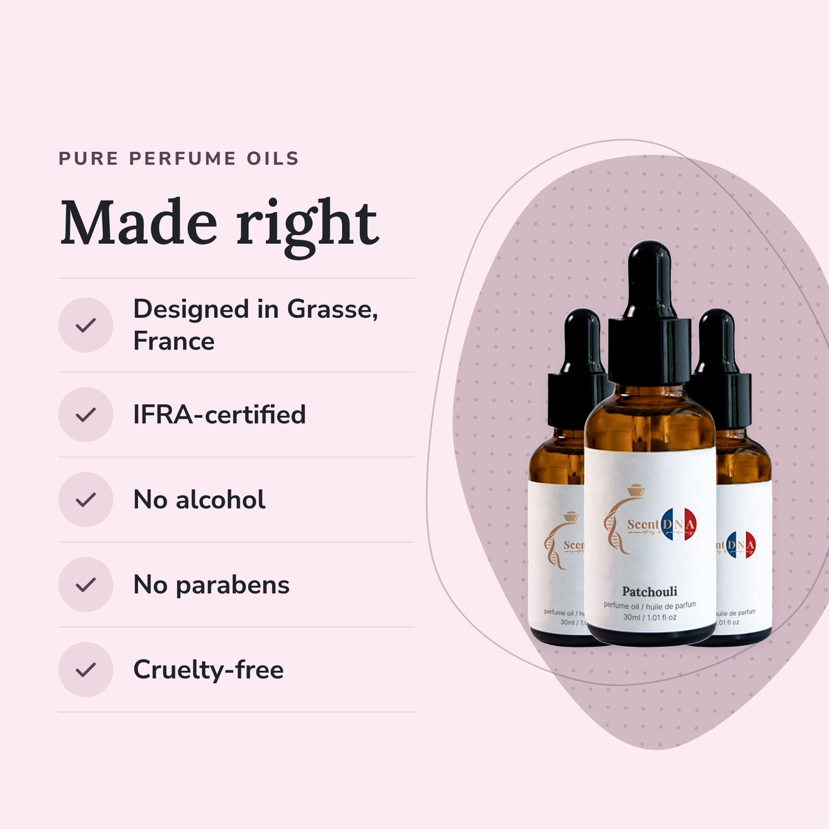 Earthy and Animalic Perfume Oil Bundle: designed in Grasse, IFRA-certified, no alcohol, no parabens, cruelty-free