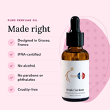 Fresh Cut Rose Perfume Oil: designed in Grasse, IFRA-certified, no alcohol, no parabens or phthalates, cruelty-free