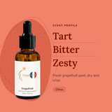 Grapefruit Perfume Oil scent profile: tart, bitter, zesty. Fresh grapefruit peel, dry and crisp