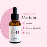 Hibiscus Perfume Oil uses: candles, perfume & body oils, soap