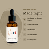 Incense/Luban Perfume Oil: designed in Grasse, IFRA-certified, no alcohol, no parabens, cruelty-free