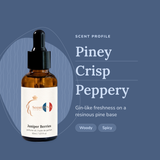 Juniper Berries Perfume Oil scent profile: piney, crisp, peppery. Gin-like freshness on a resinous pine base