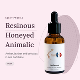 Labdanum Perfume Oil scent profile: resinous, honeyed, animalic. Amber, leather and beeswax in one dark base