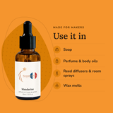 Mandarine Perfume Oil uses: soap, perfume & body oils, reed diffusers & room sprays, wax melts