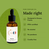 Matcha Perfume Oil: designed in Grasse, IFRA-certified, no alcohol, no parabens, cruelty-free