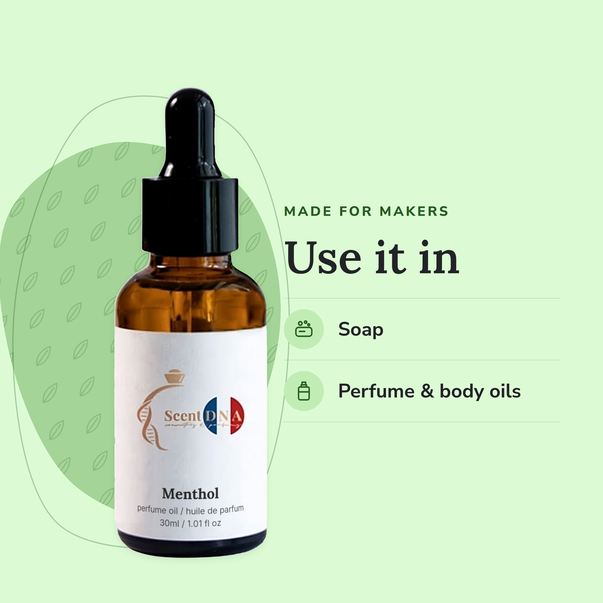 Menthol Perfume Oil uses: soap, perfume & body oils