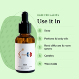 Mint Perfume Oil uses: soap, perfume & body oils, reed diffusers & room sprays, candles, wax melts