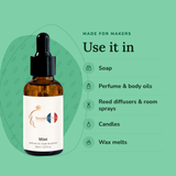 Mint Perfume Oil uses: soap, perfume & body oils, reed diffusers & room sprays, candles, wax melts
