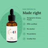 Mint Perfume Oil: designed in Grasse, IFRA-certified, no alcohol, no parabens, cruelty-free