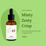 Mojito Perfume Oil scent profile: minty, zesty, crisp. Lime zest and spearmint with a sugarcane hint