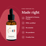 Pomegranate Perfume Oil: designed in Grasse, IFRA-certified, no alcohol, no parabens, cruelty-free