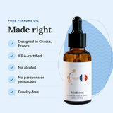 Rainforest Perfume Oil: designed in Grasse, IFRA-certified, no alcohol, no parabens or phthalates, cruelty-free