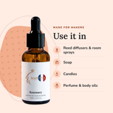 Rosemary Perfume Oil uses: reed diffusers & room sprays, soap, candles, perfume & body oils
