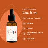 Saffron Perfume Oil uses: perfume & body oils, bakhoor, candles, reed diffusers & room sprays, wax melts