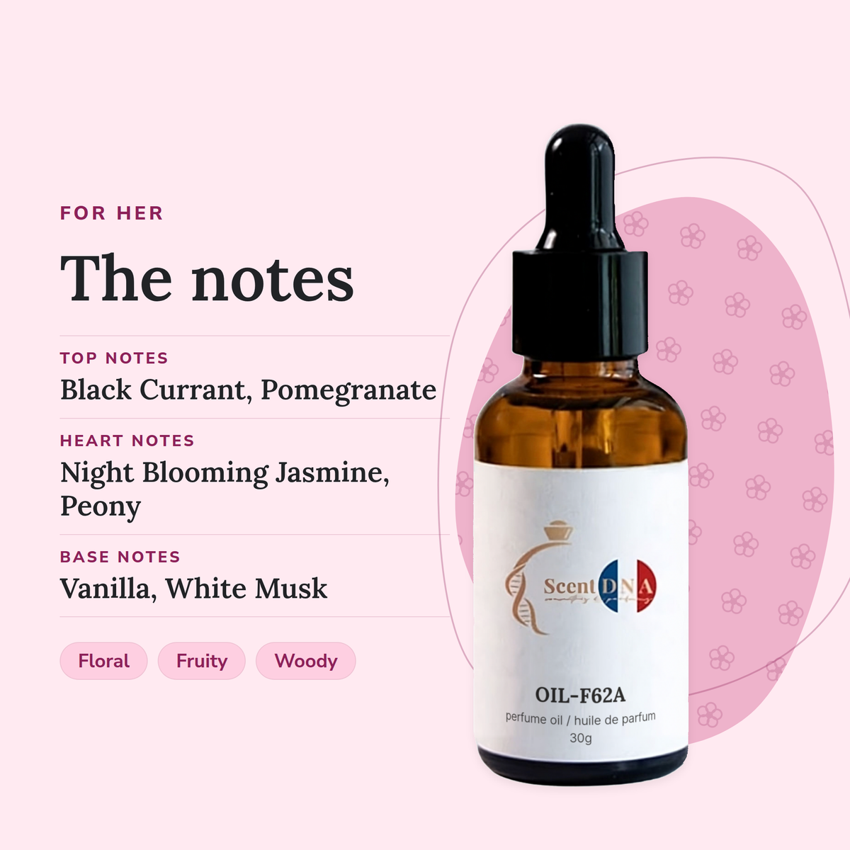 Scent DNA Inspired Perfume Oil inspired by Flowerbomb Midnight (Viktor&Rolf), notes: top black currant, pomegranate; heart…
