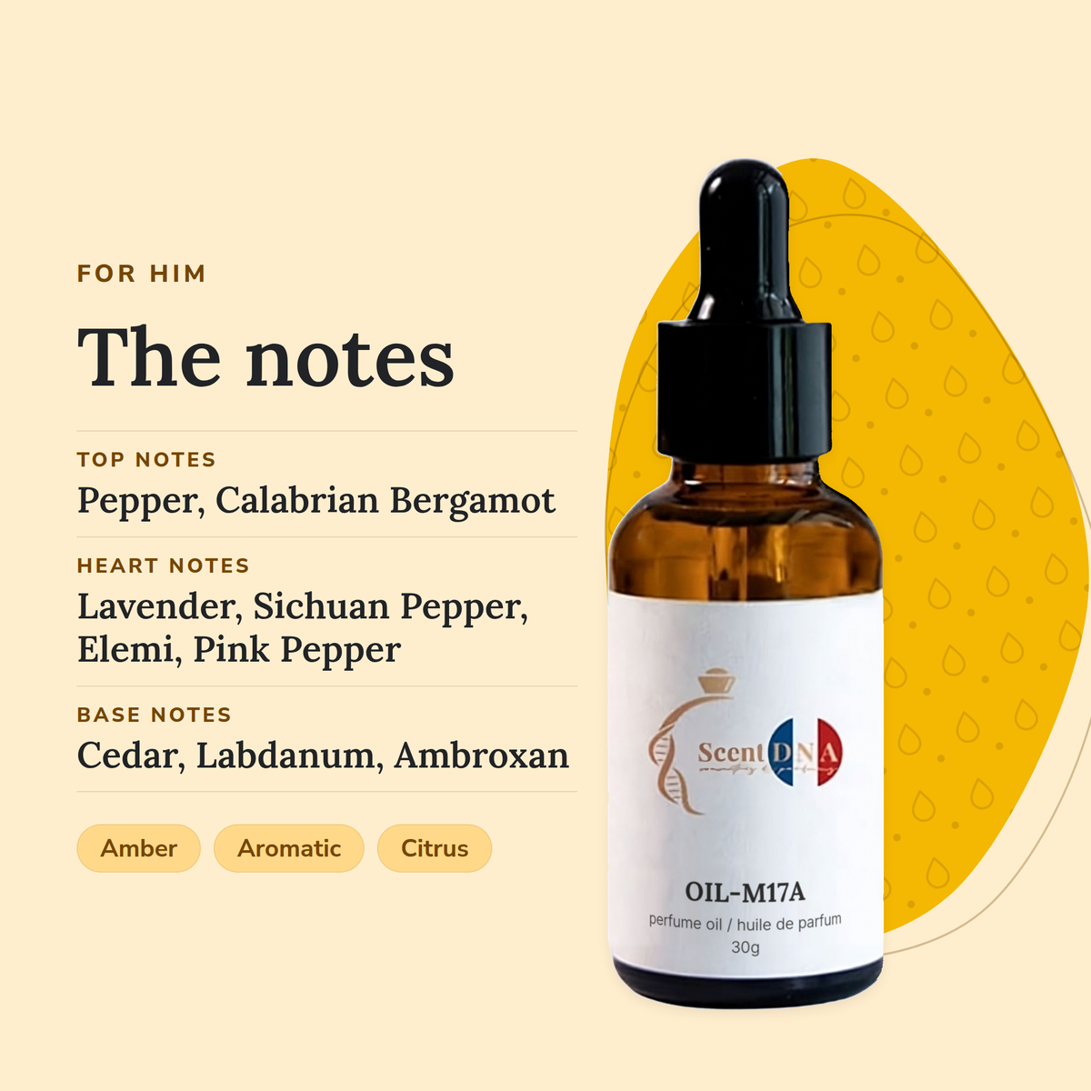 Scent DNA Inspired Perfume Oil inspired by Sauvage (Christian Dior), notes: top pepper, calabrian bergamot; heart lavender…