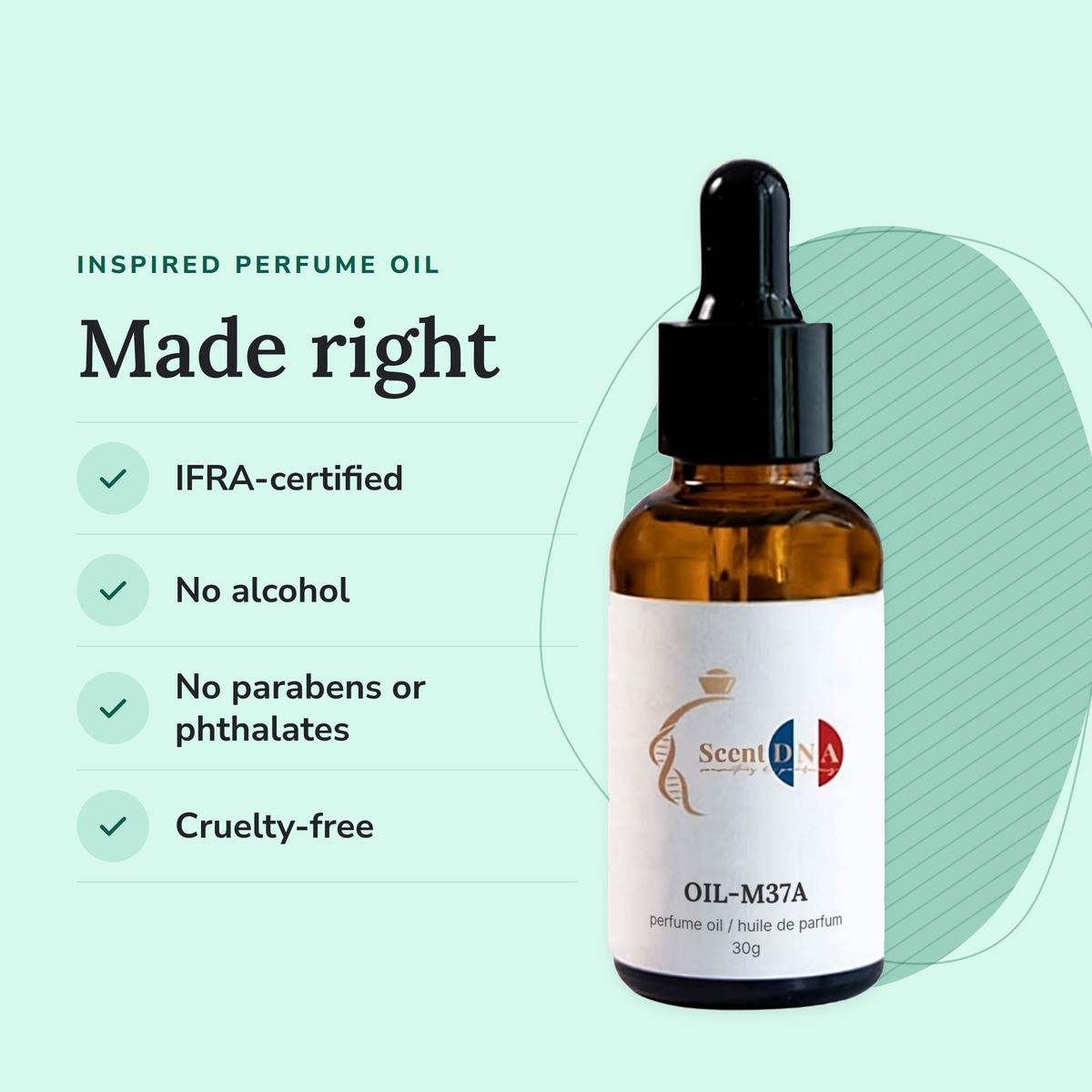Scent DNA Inspired Perfume Oil inspired by Egoiste Platinum (Chanel): IFRA-certified, no alcohol, no parabens or…