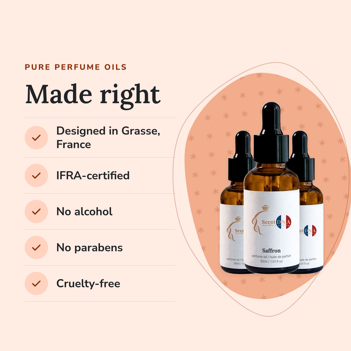 Spicy Perfume Oil Bundle: designed in Grasse, IFRA-certified, no alcohol, no parabens, cruelty-free