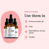 Summer Aroma Bundle uses, for every oil in it: perfume & body oils, soap, reed diffusers & room sprays, candles
