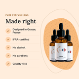Sweet Perfume Oil Bundle: designed in Grasse, IFRA-certified, no alcohol, no parabens, cruelty-free