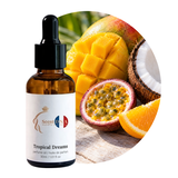 Tropical Dreams Perfume Oil, 30ml amber dropper bottle, with mango, coconut and passionfruit
