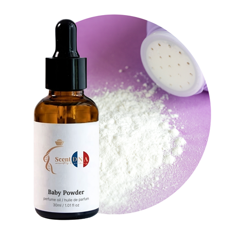 Baby Powder Perfume Oil, 30ml amber glass dropper bottle by Scent DNA