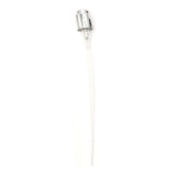15mm Coster crimp-on perfume spray pump with a silver collar, full length with its dip tube