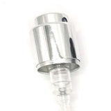 Close-up of the silver collar and actuator of the 15mm Coster crimp-on perfume pump
