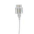 Crimp Less screw-on perfume spray pump with a silver collar, full length with its dip tube