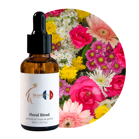 Floral Blend Perfume Oil, 30ml amber glass dropper bottle by Scent DNA