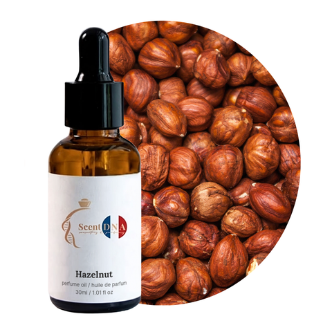 Hazelnut Perfume Oil, 30ml amber glass dropper bottle by Scent DNA