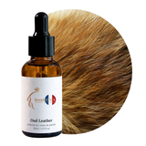 Oud Leather Perfume Oil, 30ml amber glass dropper bottle by Scent DNA