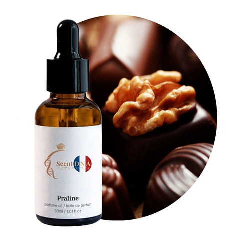 Praline Perfume Oil, 30ml amber glass dropper bottle by Scent DNA