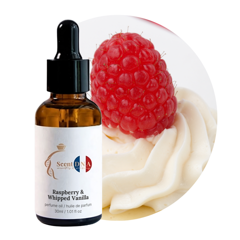 Raspberry & Whipped Vanilla Fragrance Oil, 30ml amber glass dropper bottle by Scent DNA