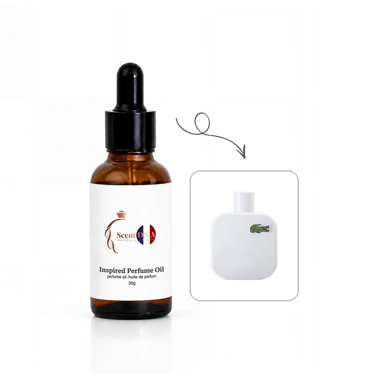 Inspired version of Eau de L.12.12. White by Lacoste