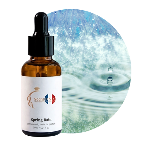 Spring Rain Perfume Oil, 30ml amber glass dropper bottle by Scent DNA