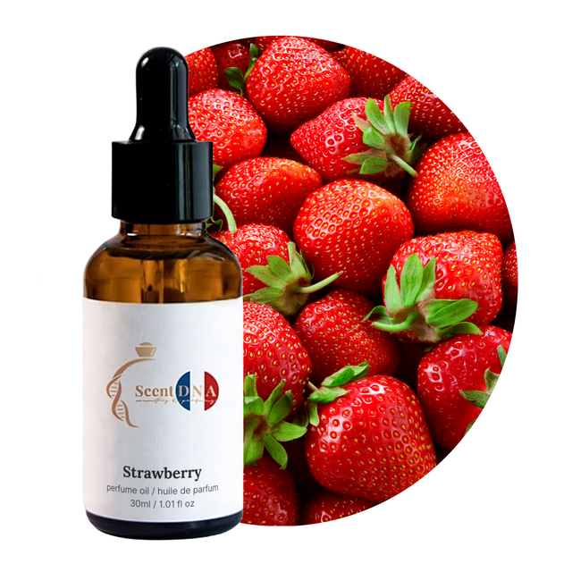 Strawberry Perfume Oil, 30ml amber glass dropper bottle by Scent DNA