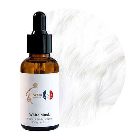 White Musk Perfume Oil, 30ml amber glass dropper bottle by Scent DNA